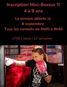 INscription mini boxeur